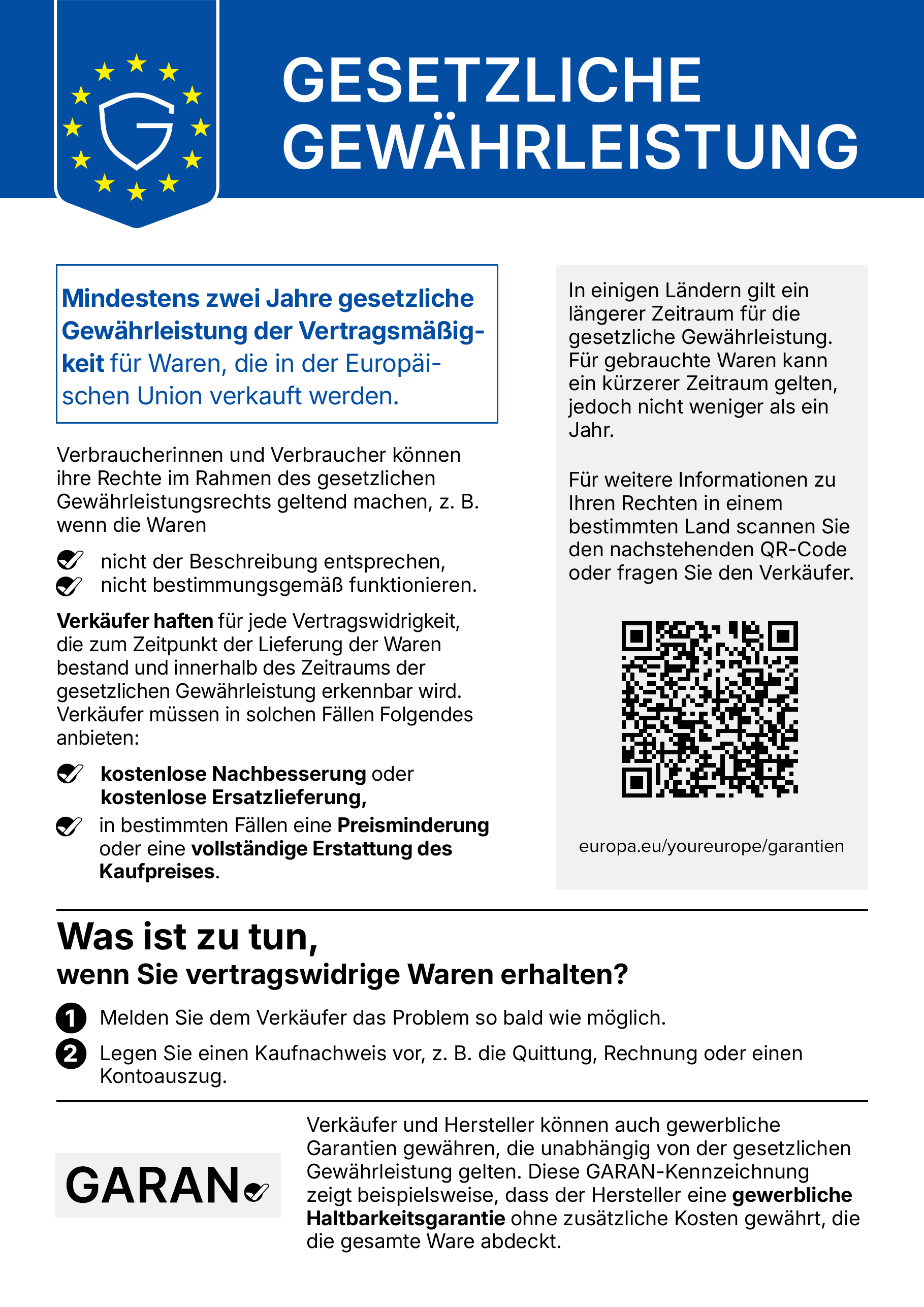 Gesetzliche Gewährleistung